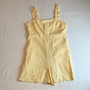Express Women's Yellow Adjustable Straps Romper Back Zipper Size XS NWT